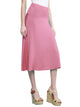 WB1105 Women's Solid Ombre Lightweight Flare Midi Pull On Closure Skirt