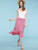 WB1105 Women's Solid Ombre Lightweight Flare Midi Pull On Closure Skirt