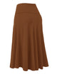 WB1105 Women's Solid Ombre Lightweight Flare Midi Pull On Closure Skirt