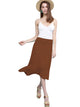WB1105 Women's Solid Ombre Lightweight Flare Midi Pull On Closure Skirt