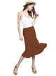 WB1105 Women's Solid Ombre Lightweight Flare Midi Pull On Closure Skirt