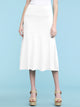 WB1105 Women's Solid Ombre Lightweight Flare Midi Pull On Closure Skirt