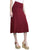 WB1105 Women's Solid Ombre Lightweight Flare Midi Pull On Closure Skirt
