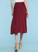 WB1105 Women's Solid Ombre Lightweight Flare Midi Pull On Closure Skirt