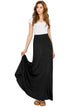 WB1434 Women's Print/Solid High Waist Maxi Skirt