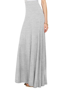 WB1434 Women's Print/Solid High Waist Maxi Skirt