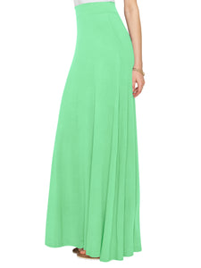 WB1434 Women's Print/Solid High Waist Maxi Skirt