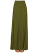 WB1434 Women's Print/Solid High Waist Maxi Skirt