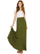 WB1434 Women's Print/Solid High Waist Maxi Skirt