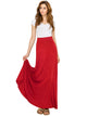 WB1434 Women's Print/Solid High Waist Maxi Skirt