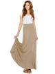 WB1434 Women's Print/Solid High Waist Maxi Skirt