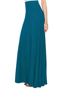 WB1434 Women's Print/Solid High Waist Maxi Skirt