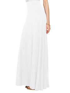WB1434 Women's Print/Solid High Waist Maxi Skirt