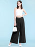 WB1795 Womens Pleated Wide Leg Pants with Elastic Waist Band