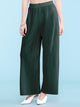 WB1795 Womens Pleated Wide Leg Pants with Elastic Waist Band