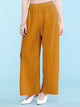 WB1795 Womens Pleated Wide Leg Pants with Elastic Waist Band