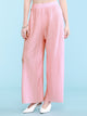 WB1795 Womens Pleated Wide Leg Pants with Elastic Waist Band
