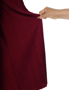WB1795 Womens Pleated Wide Leg Pants with Elastic Waist Band