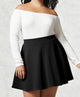 WB211 Women's Basic Versatile Stretchy Flared Casual Mini Skater Skirt