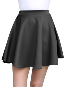 WB211 Women's Basic Versatile Stretchy Flared Casual Mini Skater Skirt