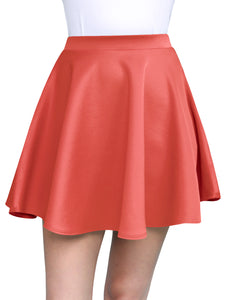 WB211 Women's Basic Versatile Stretchy Flared Casual Mini Skater Skirt