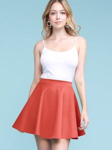WB211 Women's Basic Versatile Stretchy Flared Casual Mini Skater Skirt