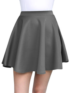 WB211 Women's Basic Versatile Stretchy Flared Casual Mini Skater Skirt