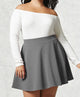 WB211 Women's Basic Versatile Stretchy Flared Casual Mini Skater Skirt