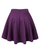 WB211 Women's Basic Versatile Stretchy Flared Casual Mini Skater Skirt