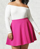 WB211 Women's Basic Versatile Stretchy Flared Casual Mini Skater Skirt