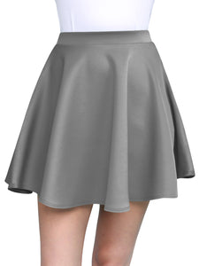 WB211 Women's Basic Versatile Stretchy Flared Casual Mini Skater Skirt