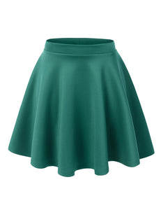 WB211 Women's Basic Versatile Stretchy Flared Casual Mini Skater Skirt