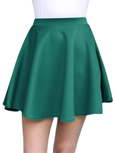 WB211 Women's Basic Versatile Stretchy Flared Casual Mini Skater Skirt