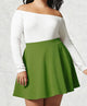 WB211 Women's Basic Versatile Stretchy Flared Casual Mini Skater Skirt
