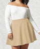 WB211 Women's Basic Versatile Stretchy Flared Casual Mini Skater Skirt