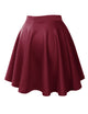 WB211 Women's Basic Versatile Stretchy Flared Casual Mini Skater Skirt