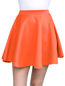 WB211 Women's Basic Versatile Stretchy Flared Casual Mini Skater Skirt