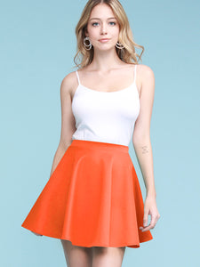 WB211 Women's Basic Versatile Stretchy Flared Casual Mini Skater Skirt