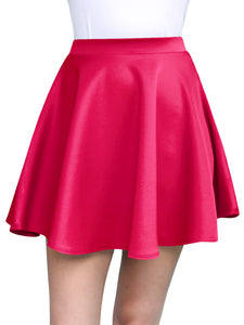 WB211 Women's Basic Versatile Stretchy Flared Casual Mini Skater Skirt