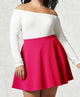 WB211 Women's Basic Versatile Stretchy Flared Casual Mini Skater Skirt