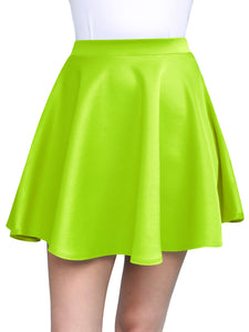 WB211 Women's Basic Versatile Stretchy Flared Casual Mini Skater Skirt