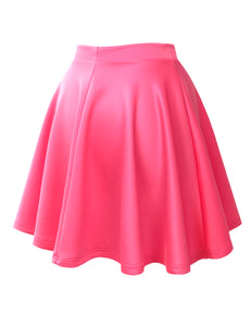 WB211 Women's Basic Versatile Stretchy Flared Casual Mini Skater Skirt