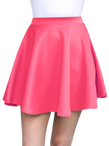 WB211 Women's Basic Versatile Stretchy Flared Casual Mini Skater Skirt