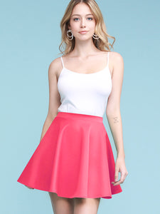 WB211 Women's Basic Versatile Stretchy Flared Casual Mini Skater Skirt