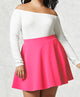 WB211 Women's Basic Versatile Stretchy Flared Casual Mini Skater Skirt
