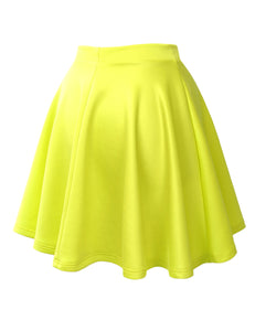 WB211 Women's Basic Versatile Stretchy Flared Casual Mini Skater Skirt