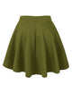 WB211 Women's Basic Versatile Stretchy Flared Casual Mini Skater Skirt