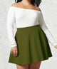 WB211 Women's Basic Versatile Stretchy Flared Casual Mini Skater Skirt