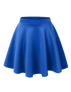 WB211 Women's Basic Versatile Stretchy Flared Casual Mini Skater Skirt