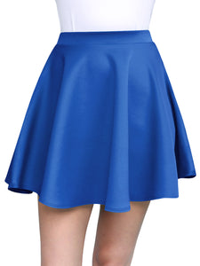 WB211 Women's Basic Versatile Stretchy Flared Casual Mini Skater Skirt